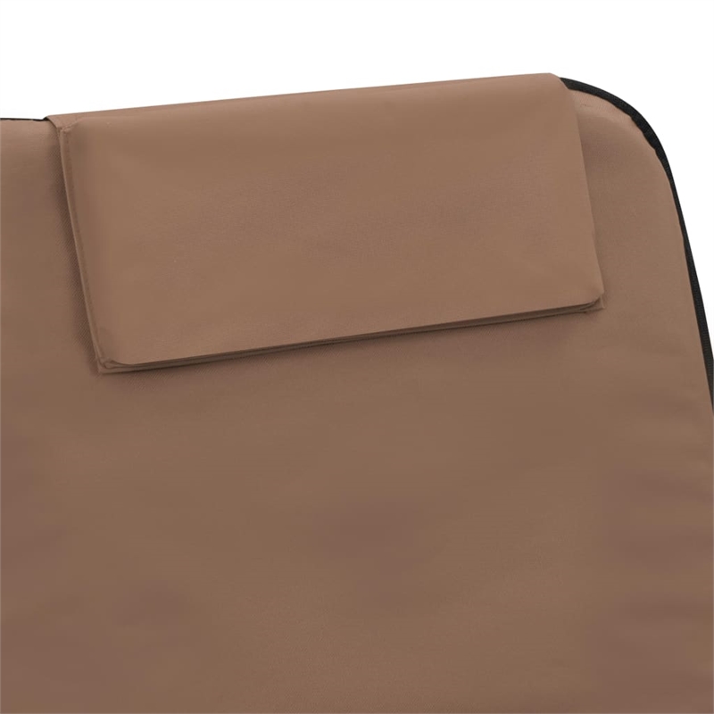 vidaXL Polyester & Steel Beach Chair in Brown (Set of 2)