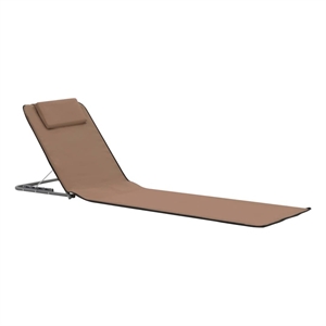 vidaXL Polyester & Steel Beach Chair in Brown (Set of 2)