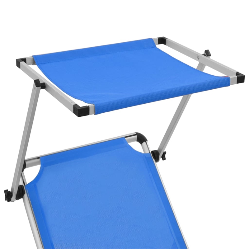 vidaXL Aluminum Sun Lounger in Blue