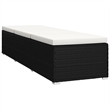 vidaXL Rattan Sun Lounger with Cushion in Black & Cream White