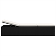 vidaXL Rattan Sun Lounger with Cushion in Black & Cream White