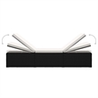 vidaXL Rattan Sun Lounger with Cushion in Black & Cream White