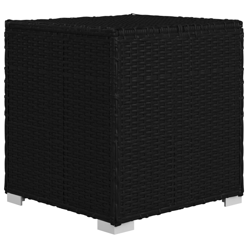 vidaXL Rattan Sun Lounger with Cushion in Black & Cream White