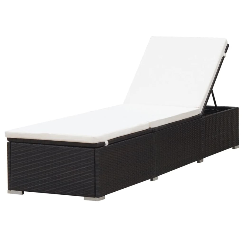 vidaXL Sunlounger in Brown & Cream White