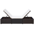 vidaXL Sunlounger in Brown & Cream White