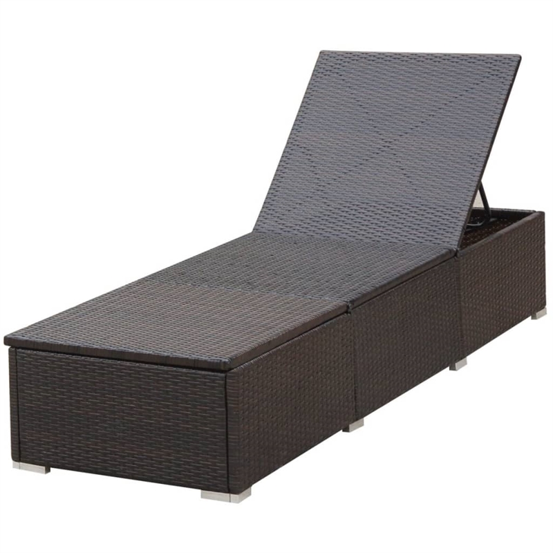 vidaXL Sunlounger in Brown & Cream White