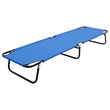 vidaXL Steel & Polyester Fabric Sun Lounger Standard Size in Blue