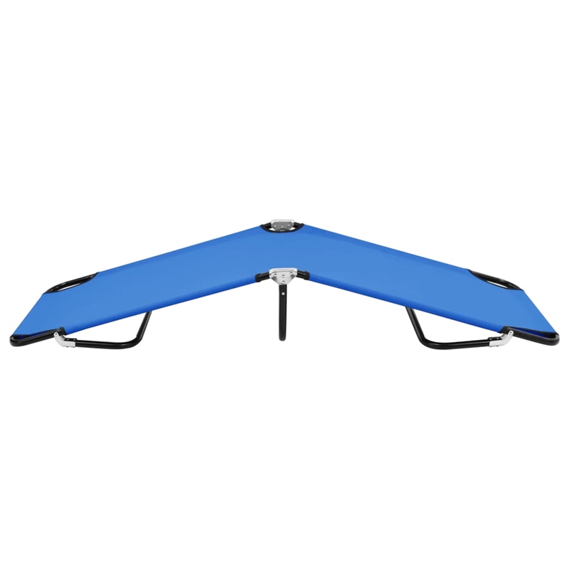 vidaXL Steel & Polyester Fabric Sun Lounger Standard Size in Blue