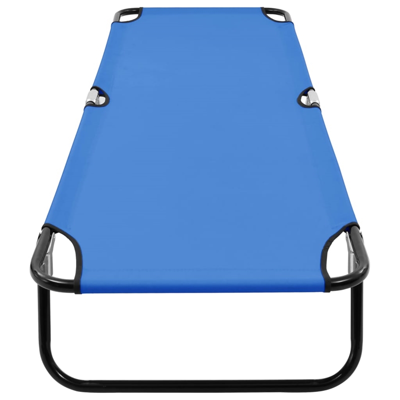 vidaXL Steel & Polyester Fabric Sun Lounger Standard Size in Blue