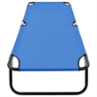 vidaXL Steel & Polyester Fabric Sun Lounger Standard Size in Blue
