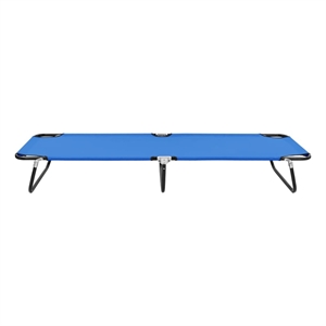 vidaXL Steel & Polyester Fabric Sun Lounger Standard Size in Blue