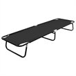 vidaXL Powder-Coated Steel & Polyester Sun Lounger with PE Coating in Black