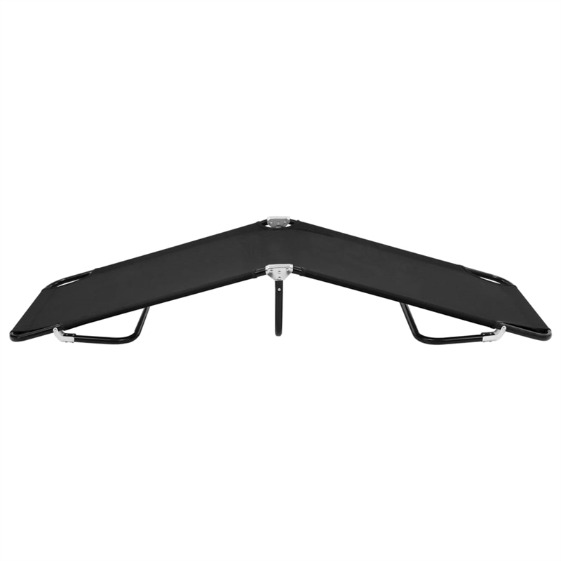 vidaXL Powder-Coated Steel & Polyester Sun Lounger with PE Coating in Black