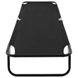 vidaXL Powder-Coated Steel & Polyester Sun Lounger with PE Coating in Black
