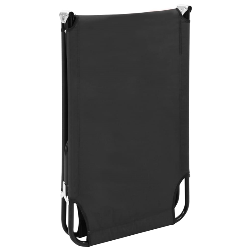 vidaXL Powder-Coated Steel & Polyester Sun Lounger with PE Coating in Black