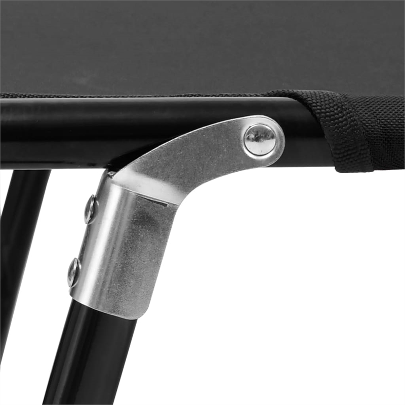 vidaXL Powder-Coated Steel & Polyester Sun Lounger with PE Coating in Black