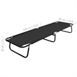 vidaXL Powder-Coated Steel & Polyester Sun Lounger with PE Coating in Black