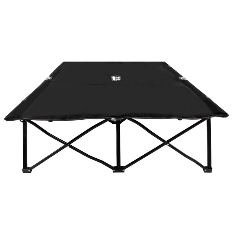 vidaXL Steel Frame Sun Lounger Double Foldable in Black