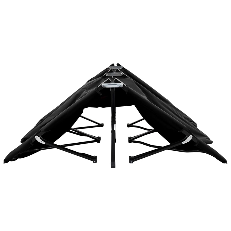 vidaXL Steel Frame Sun Lounger Double Foldable in Black