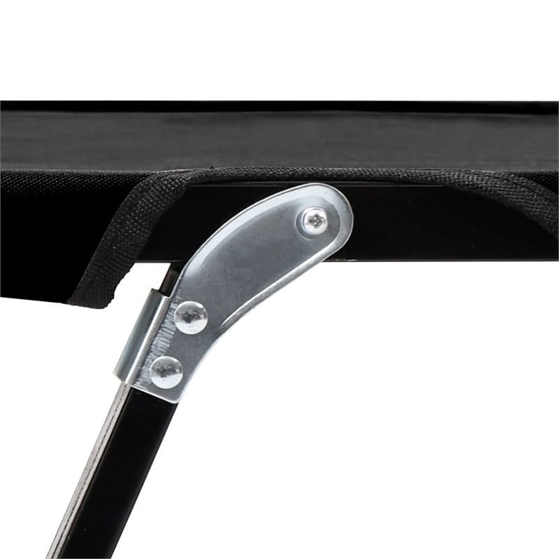 vidaXL Steel Frame Sun Lounger Double Foldable in Black