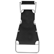vidaXL Powder-Coated Aluminum Sunlounger Standard Foldable in Black