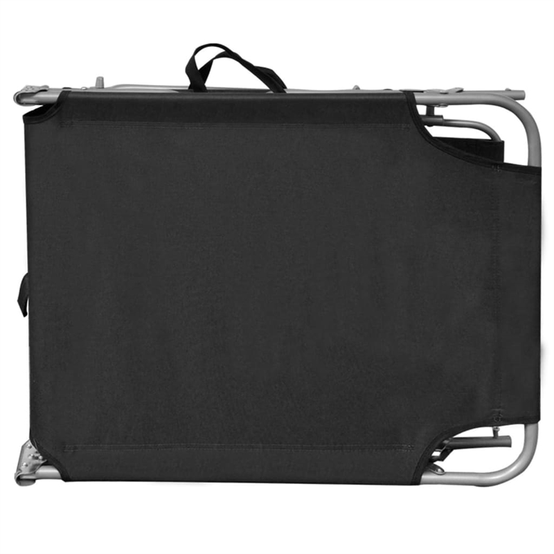 vidaXL Powder-Coated Aluminum Sunlounger Standard Foldable in Black