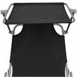 vidaXL Powder-Coated Aluminum Sunlounger Standard Foldable in Black