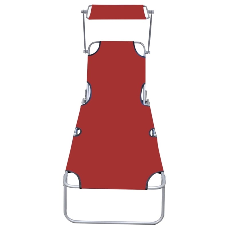 vidaXL Powder-Coated Aluminum Sunlounger Standard in Red