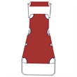 vidaXL Powder-Coated Aluminum Sunlounger Standard in Red