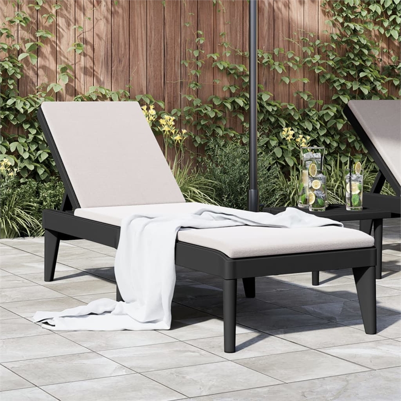 vidaXL Polypropylene Standard Sun Lounger in Anthracite