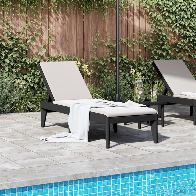 vidaXL Polypropylene Standard Sun Lounger in Anthracite