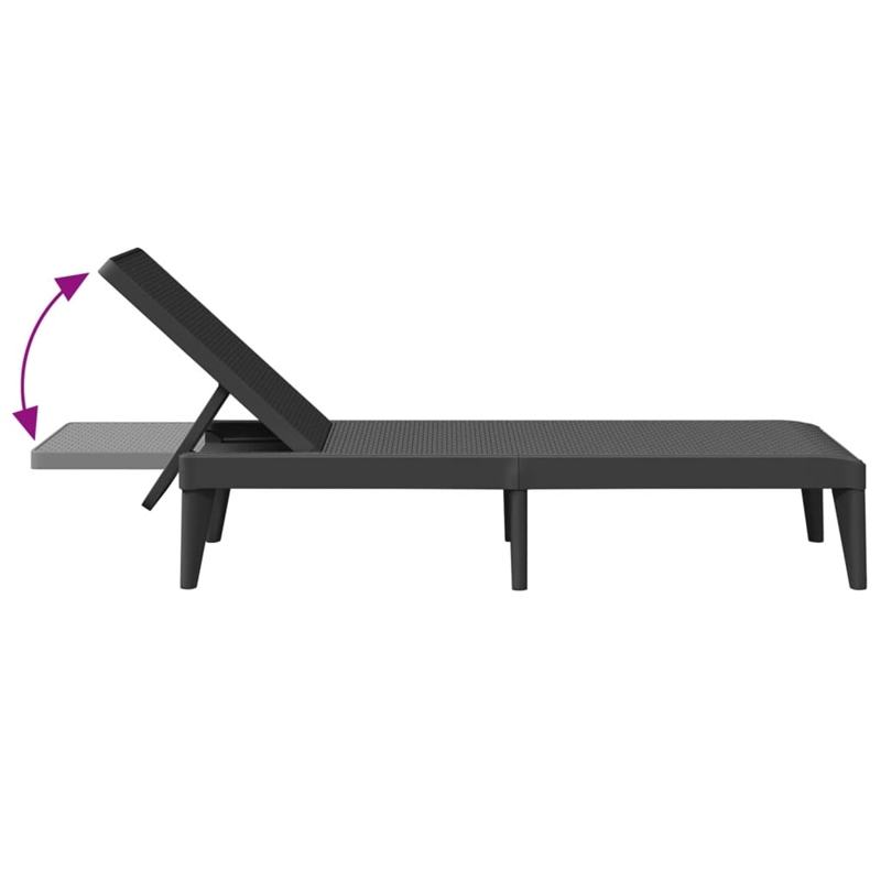 vidaXL Polypropylene Standard Sun Lounger in Anthracite