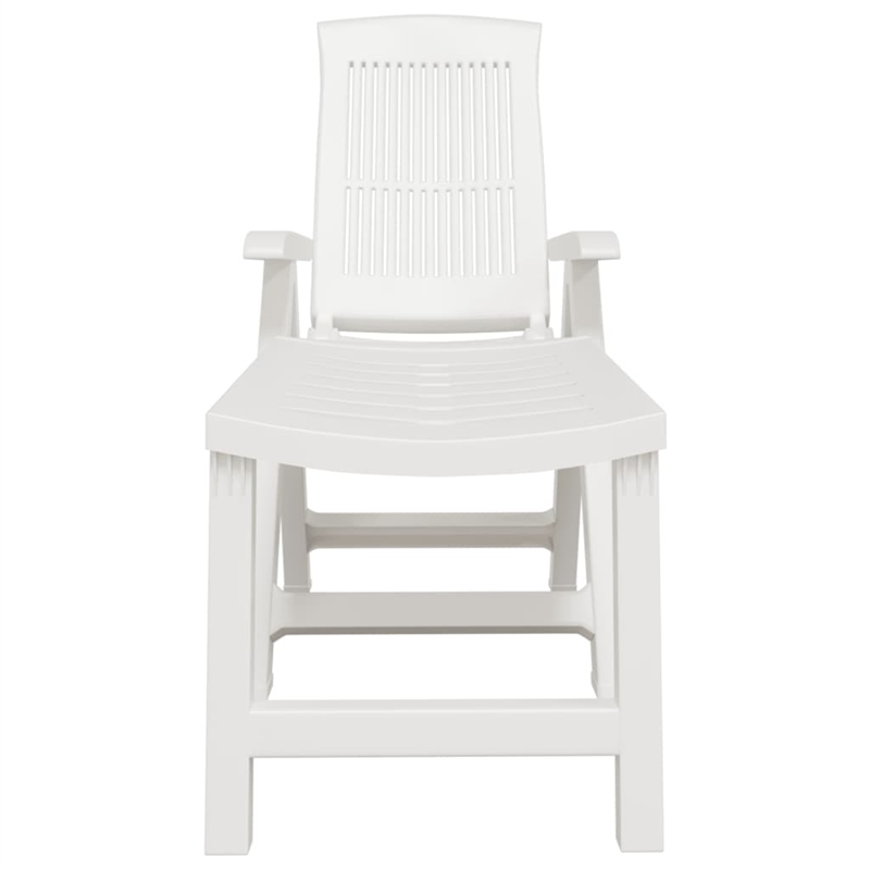 vidaXL Plastic Standard Foldable Sun Lounger in White