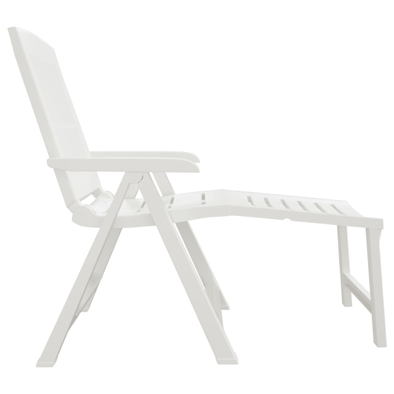vidaXL Plastic Standard Foldable Sun Lounger in White