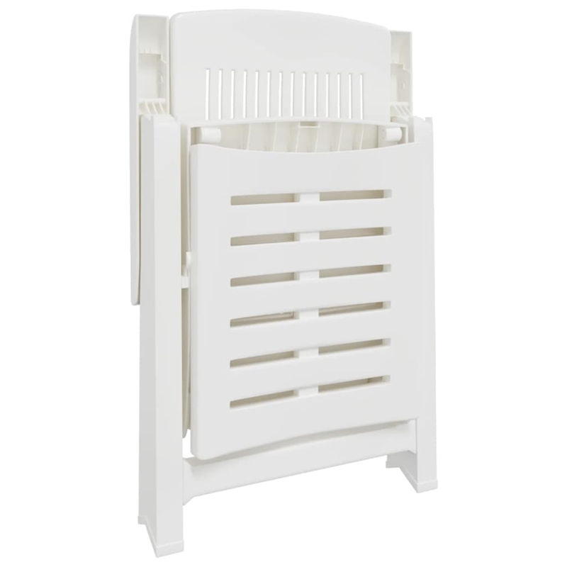 vidaXL Plastic Standard Foldable Sun Lounger in White