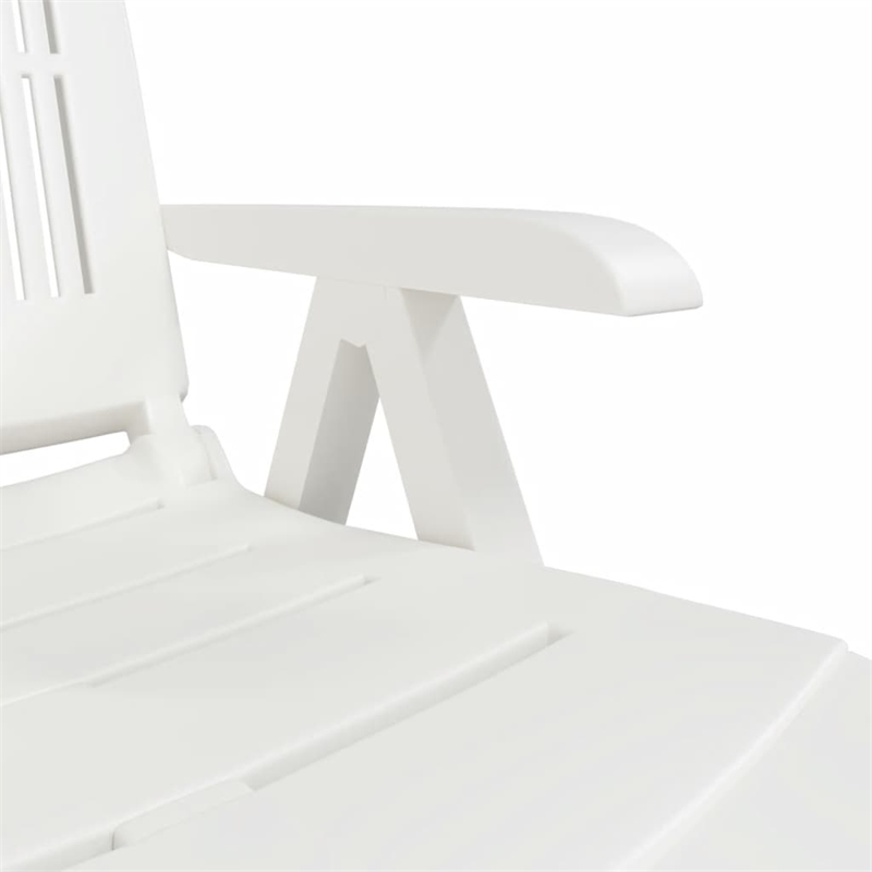 vidaXL Plastic Standard Foldable Sun Lounger in White