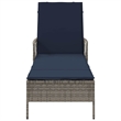 vidaXL Sun Lounger in Gray and Navy Blue