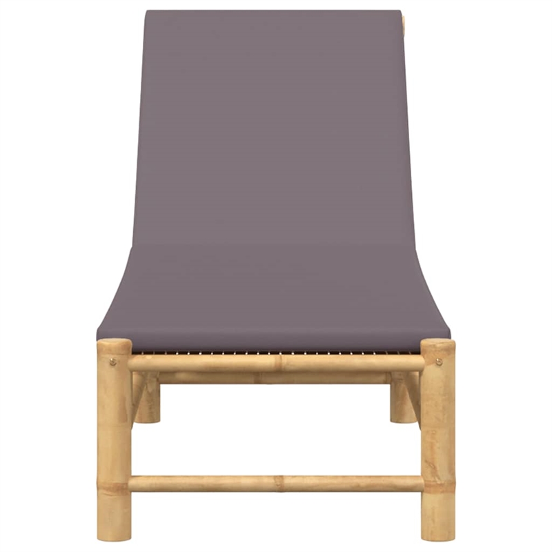 vidaXL Bamboo Large Sun Lounger in Dark Gray