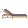 vidaXL Bamboo Large Sun Lounger in Dark Gray