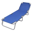 vidaXL Powder-Coated Steel Frame Polyester Sun Lounger in Blue