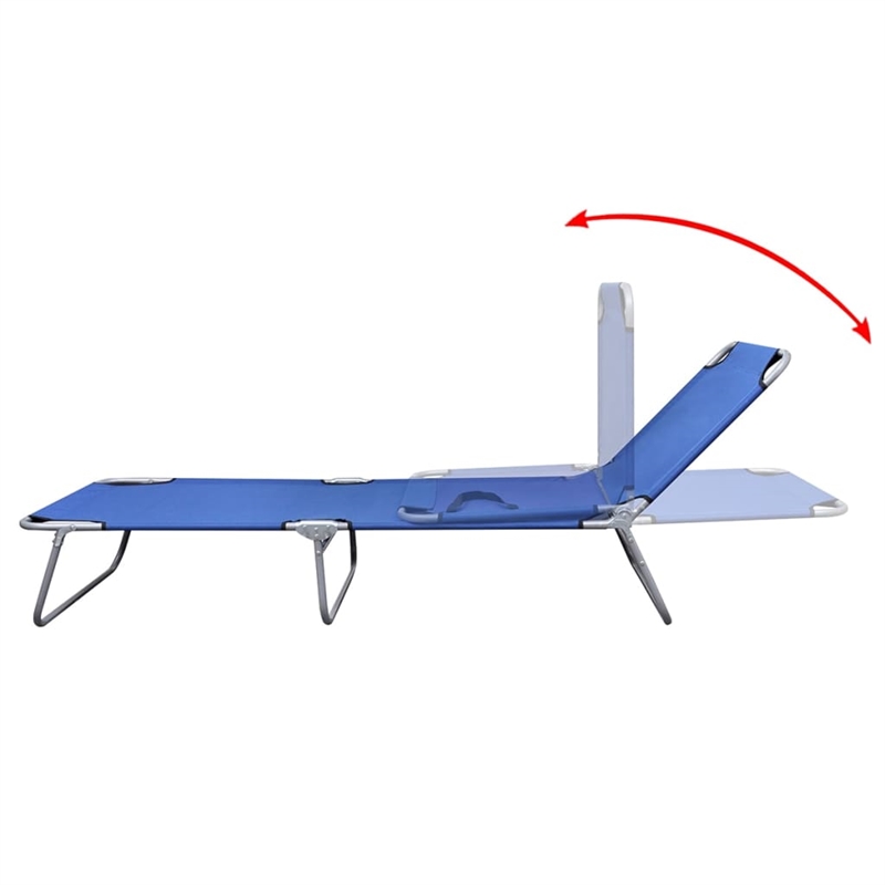 vidaXL Powder-Coated Steel Frame Polyester Sun Lounger in Blue