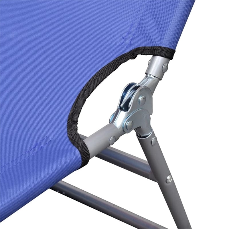 vidaXL Powder-Coated Steel Frame Polyester Sun Lounger in Blue