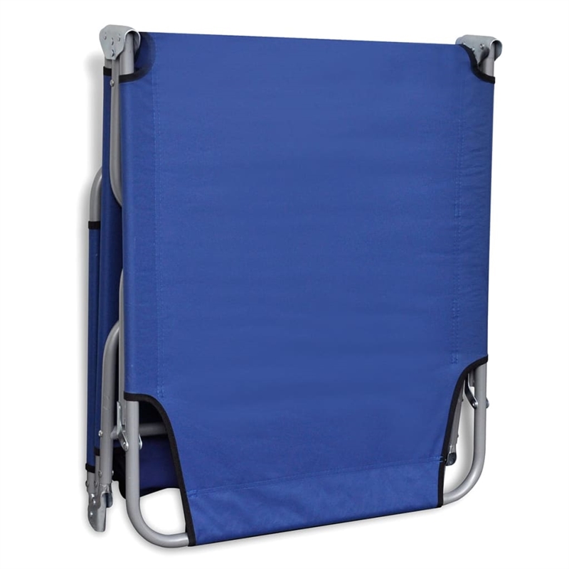 vidaXL Powder-Coated Steel Frame Polyester Sun Lounger in Blue