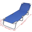 vidaXL Powder-Coated Steel Frame Polyester Sun Lounger in Blue