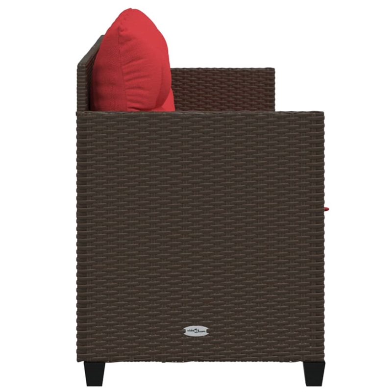 vidaXL PE Rattan Steel Polyester Sun Lounger in Brown