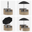 vidaXL Poly Rattan Garden Sofa 8 pcs w/ Cushion in Beige & Light Gray
