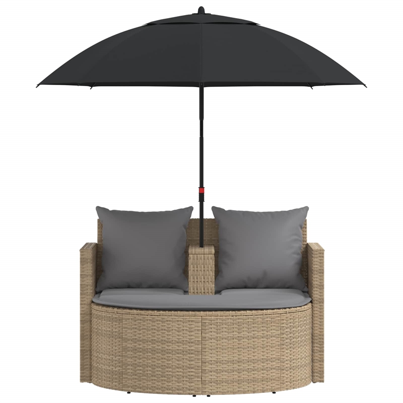 vidaXL Poly Rattan Garden Sofa 8 pcs w/ Cushion in Beige & Light Gray