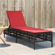 vidaXL Patio PE Rattan Steel Standard Sun Lounger in Brown