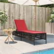 vidaXL Patio PE Rattan Steel Standard Sun Lounger in Brown