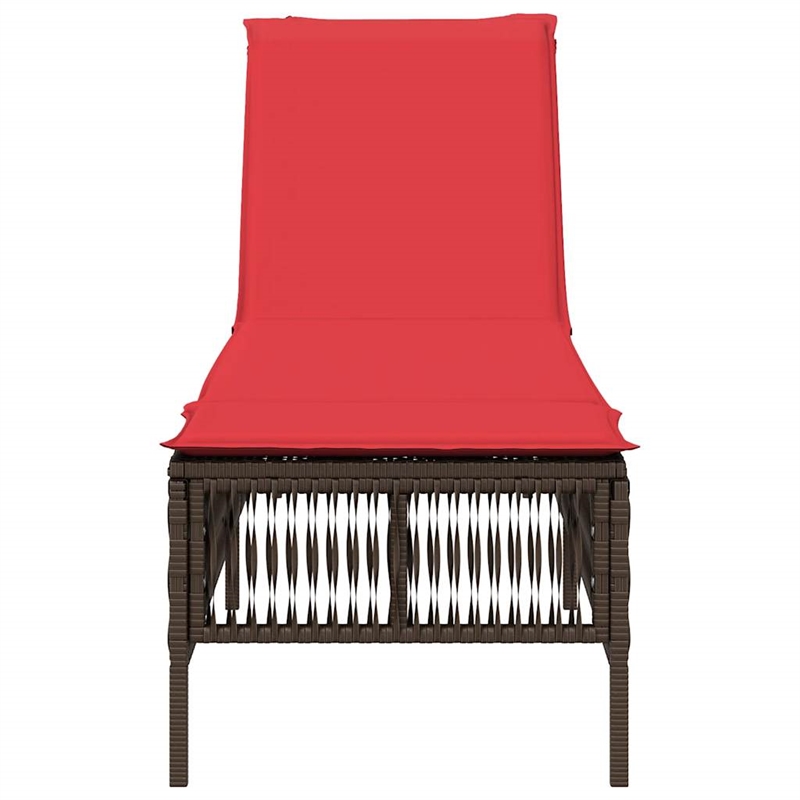 vidaXL Patio PE Rattan Steel Standard Sun Lounger in Brown